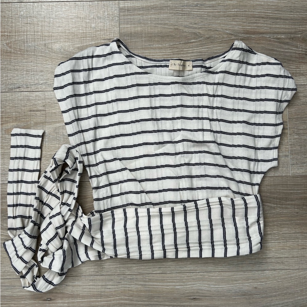 Striped Wraparound Crop Top